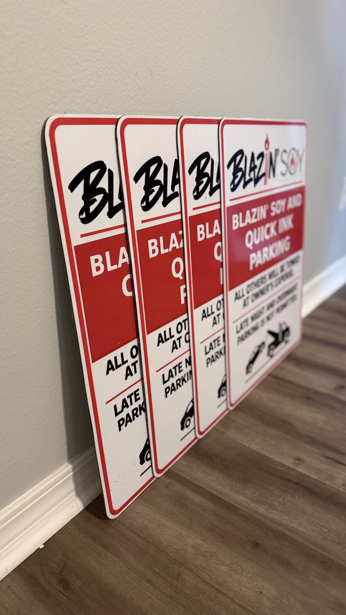 Custom ACM parking signs fabricated by Eight50 Signs