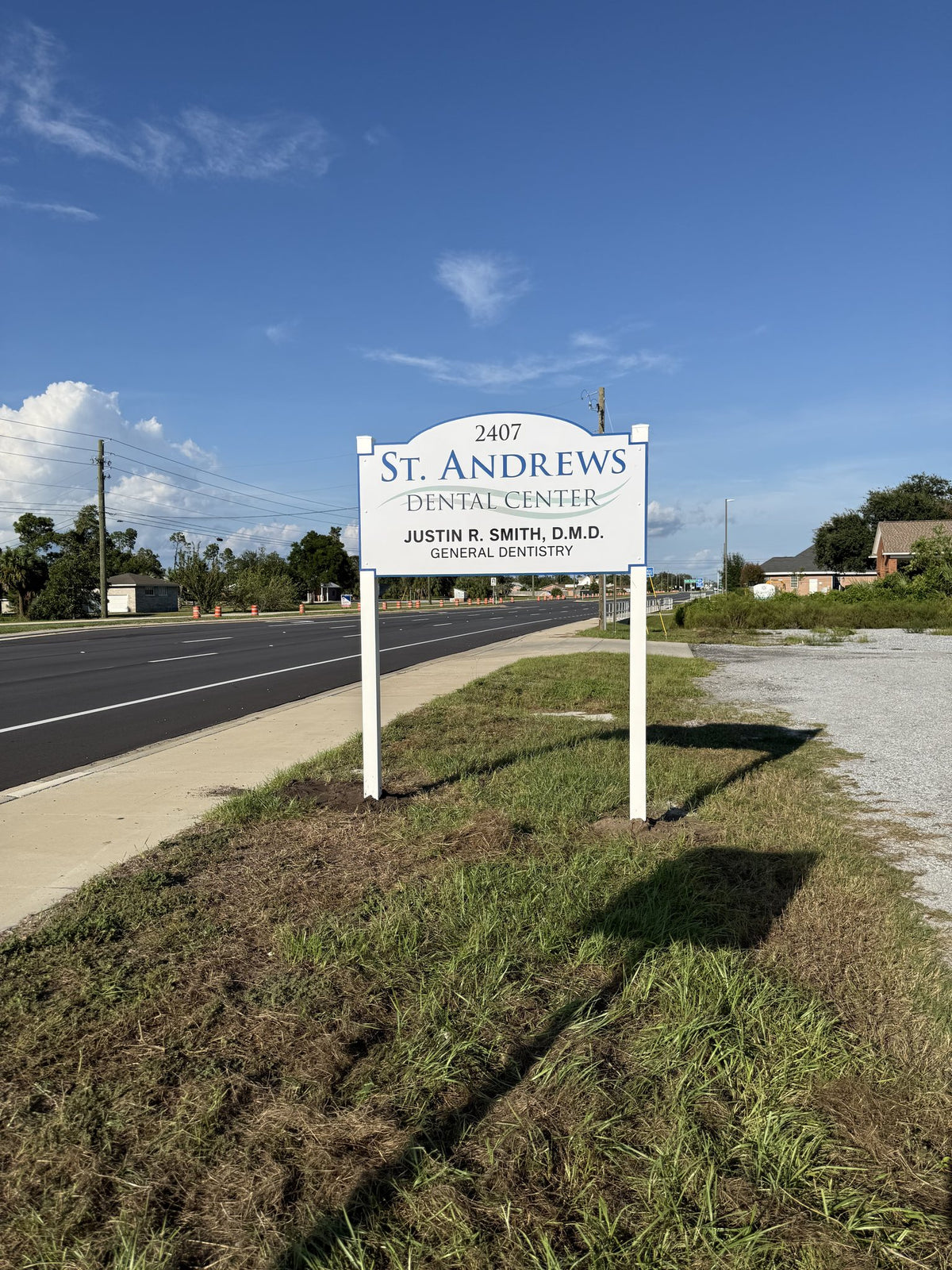 St. Andrews: post and panel ACM sign